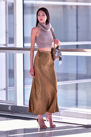 ★银色高跟长裙美女